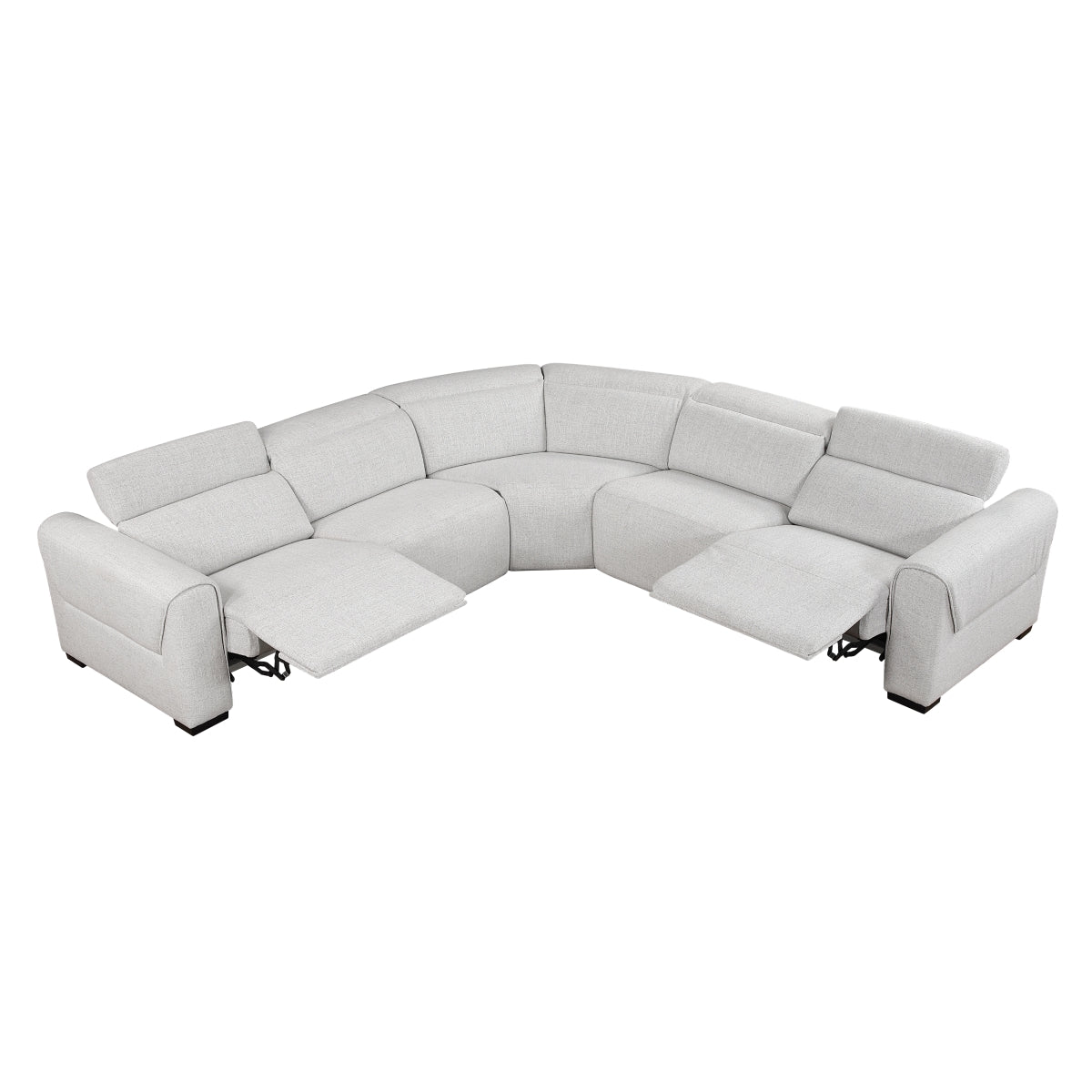 McPherson 5-Piece Modular Power Reclining Sectional with Power Headrests, Charging Ports