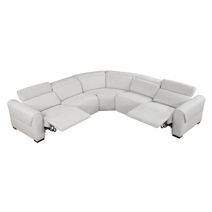 McPherson 5-Piece Modular Power Reclining Sectional with Power Headrests, Charging Ports