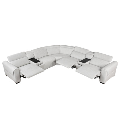 McPherson 7-Piece Modular Power Reclining Sectional with Power Headrests