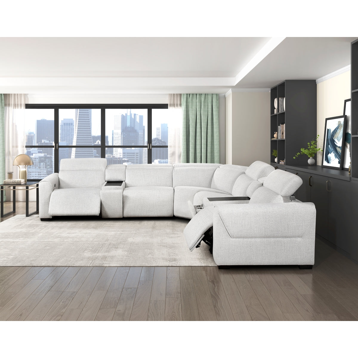 McPherson 7-Piece Modular Power Reclining Sectional with Power Headrests