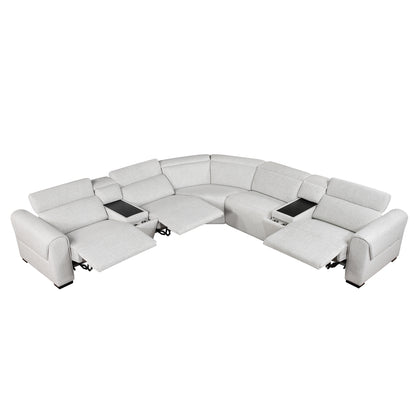 McPherson 7-Piece Modular Power Reclining Sectional with Power Headrests