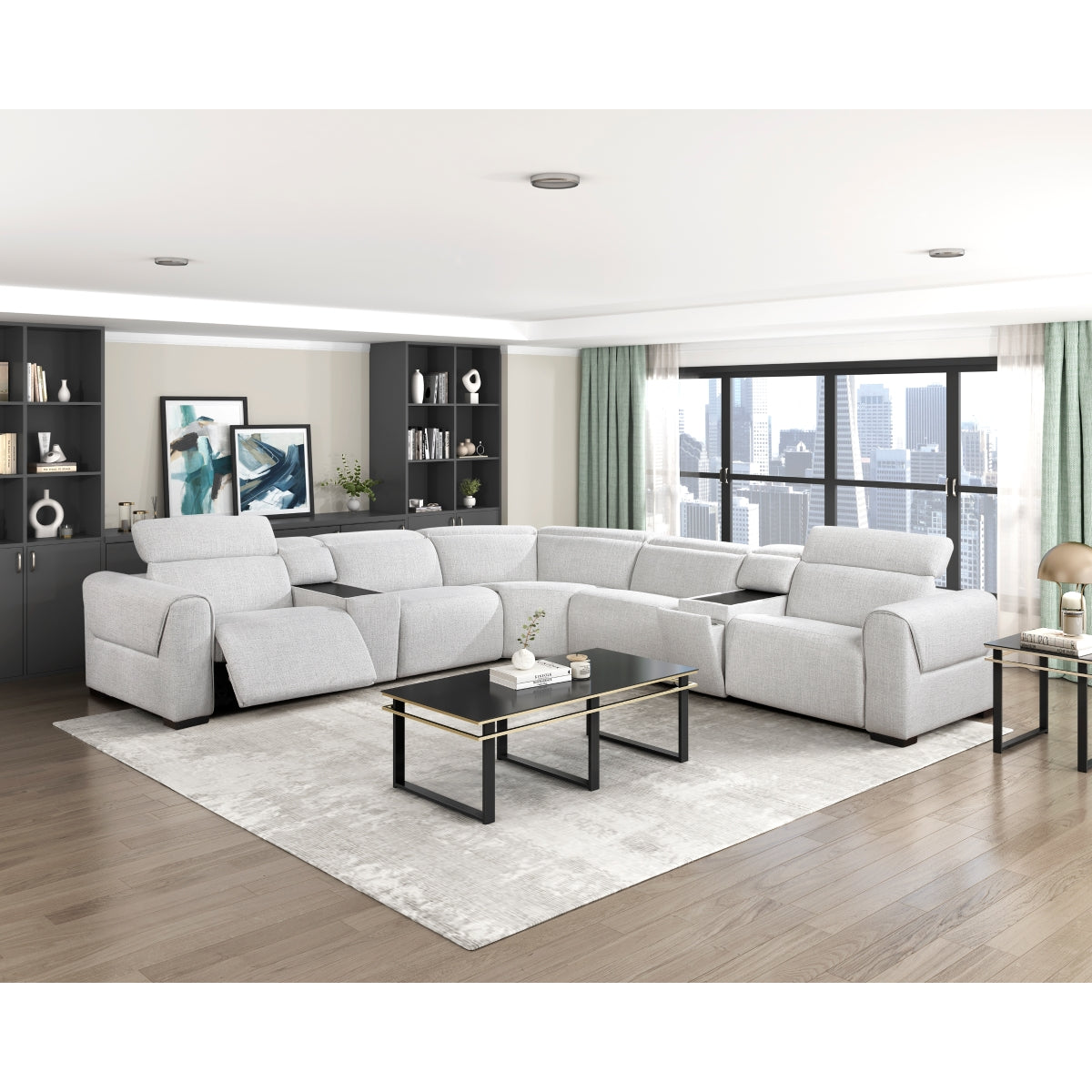 McPherson 7-Piece Modular Power Reclining Sectional with Power Headrests