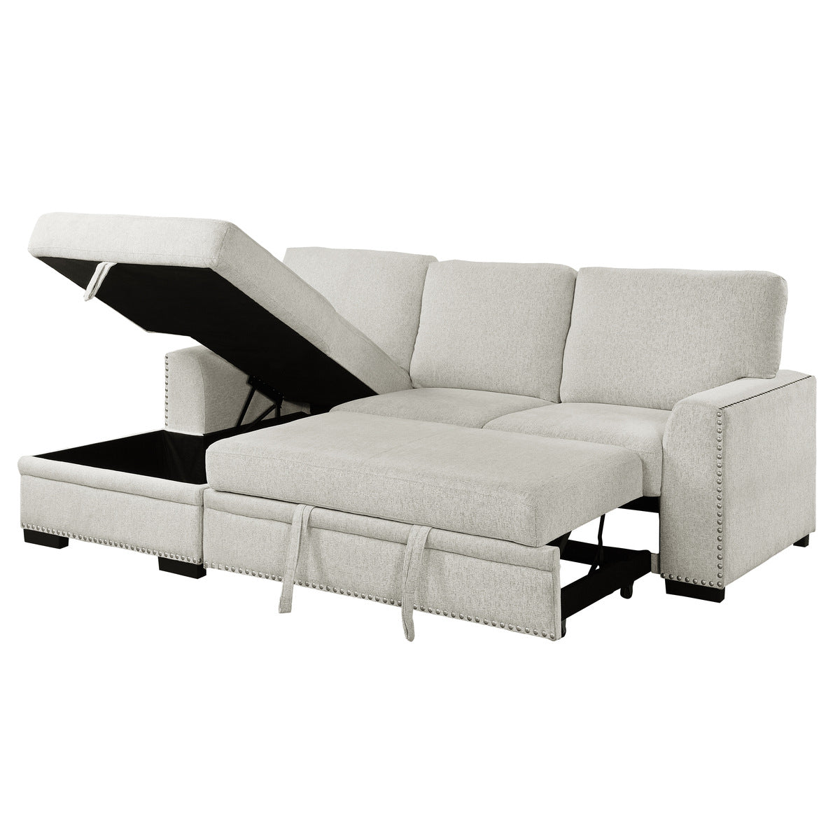 Morelia 2-Piece Sectional with Pull-out Bed and Left Chaise with Hidden Storage