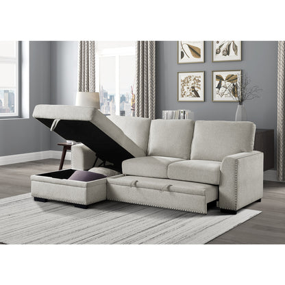 Morelia 2-Piece Sectional with Pull-out Bed and Left Chaise with Hidden Storage