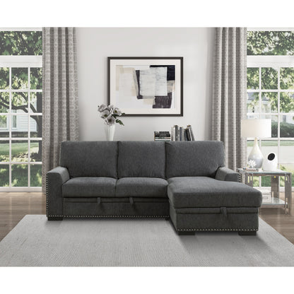 Morelia 2-Piece Sectional with Pull-out Bed and Right Chaise with Hidden Storage
