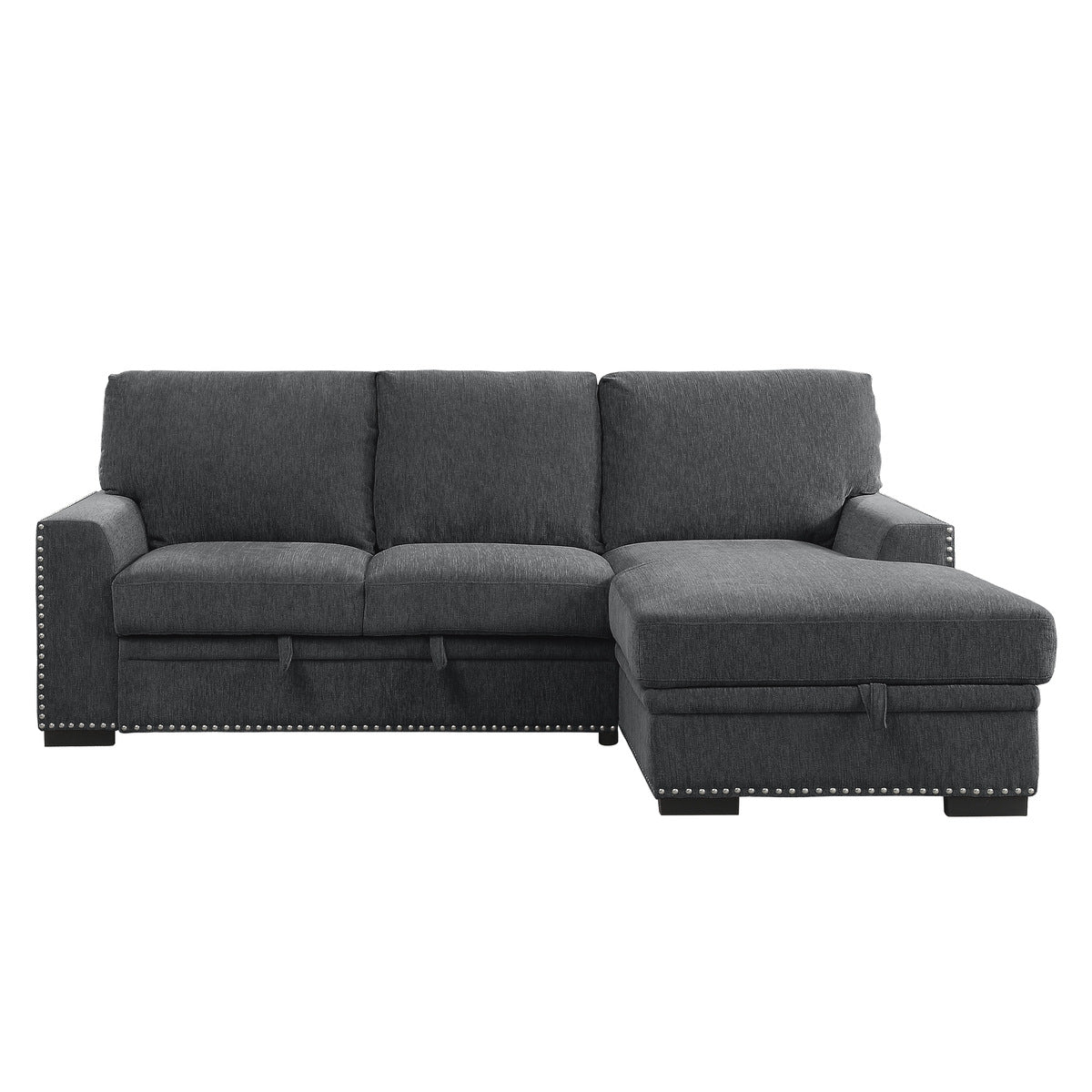 Morelia 2-Piece Sectional with Pull-out Bed and Right Chaise with Hidden Storage