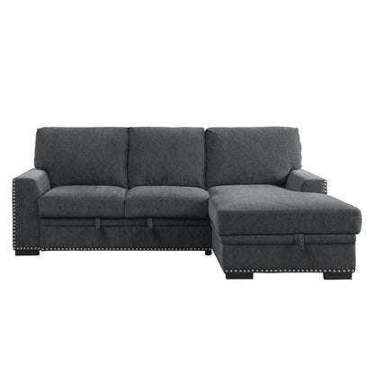 Morelia 2-Piece Sectional with Pull-out Bed and Right Chaise with Hidden Storage