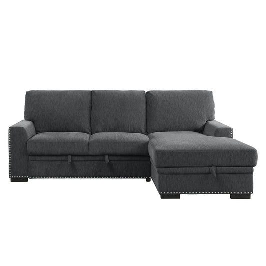Morelia 2-Piece Sectional with Pull-out Bed and Right Chaise with Hidden Storage