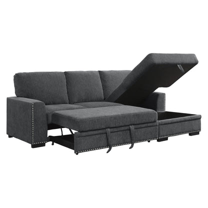 Morelia 2-Piece Sectional with Pull-out Bed and Right Chaise with Hidden Storage