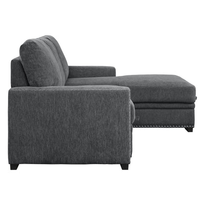 Morelia 2-Piece Sectional with Pull-out Bed and Right Chaise with Hidden Storage