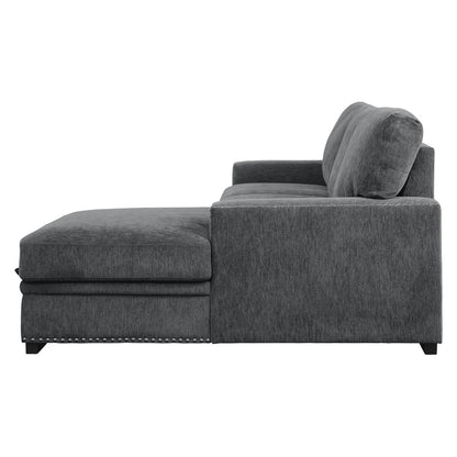 Morelia 2-Piece Sectional with Pull-out Bed and Right Chaise with Hidden Storage
