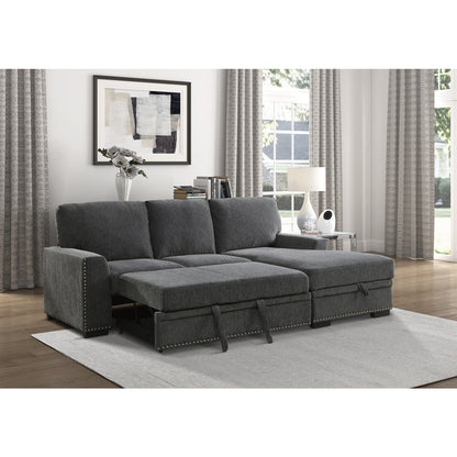 Morelia 2-Piece Sectional with Pull-out Bed and Right Chaise with Hidden Storage