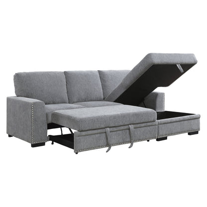 Morelia 2-Piece Sectional with Pull-out Bed and Right Chaise with Hidden Storage