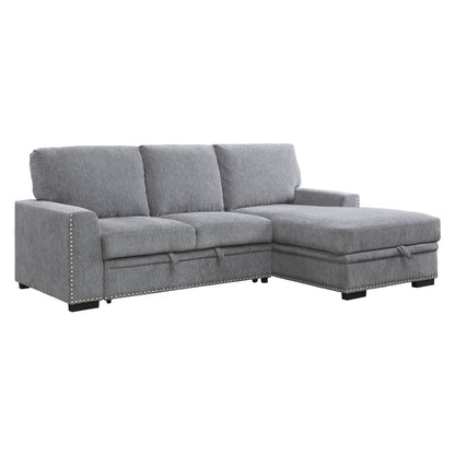 Morelia 2-Piece Sectional with Pull-out Bed and Right Chaise with Hidden Storage