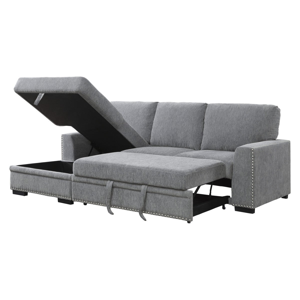 Morelia 2-Piece Sectional with Pull-out Bed and Left Chaise with Hidden Storage