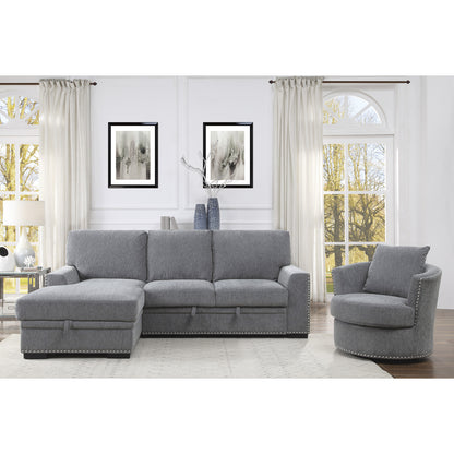 Morelia 2-Piece Sectional with Pull-out Bed and Left Chaise with Hidden Storage