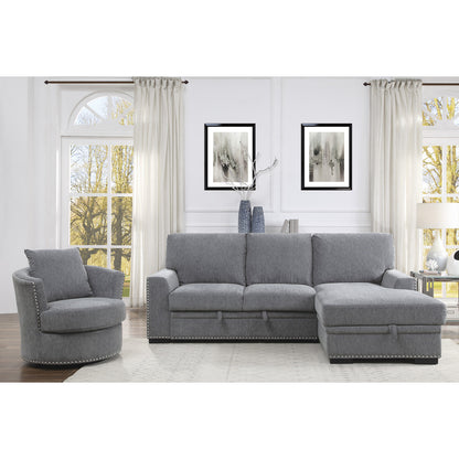 Morelia 2-Piece Sectional with Pull-out Bed and Right Chaise with Hidden Storage