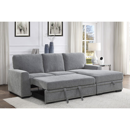 Morelia 2-Piece Sectional with Pull-out Bed and Right Chaise with Hidden Storage