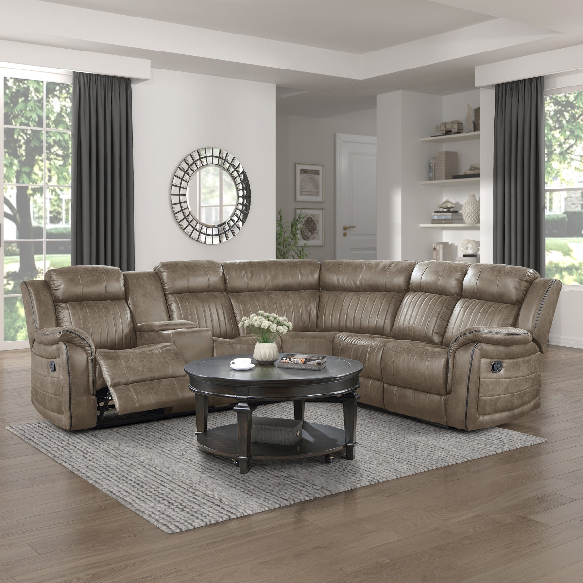 Centeroak 3-Piece Reclining Sectional with Left Console