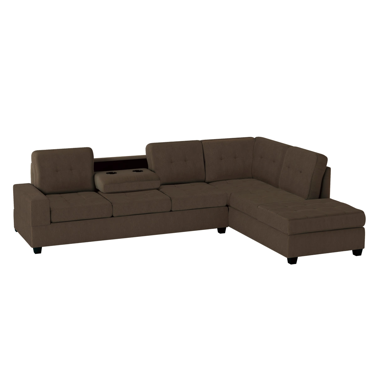 Maston 2-Piece Reversible Sectional with Drop-Down Cup Holders