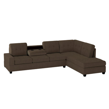 Maston 2-Piece Reversible Sectional with Drop-Down Cup Holders