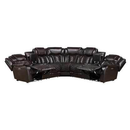 Ramone 3-Piece Power Reclining Sectional with Consoles, Speakers, Subwoofer and LED Lighting