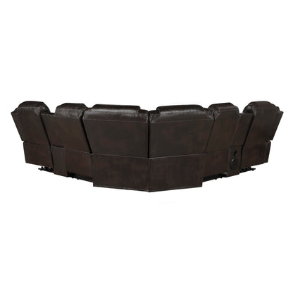Ramone 3-Piece Power Reclining Sectional with Consoles, Speakers, Subwoofer and LED Lighting