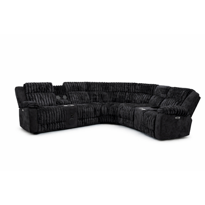 Ramone 3-Piece Power Reclining Sectional With Consoles, Speakers, Subwoofer And Led