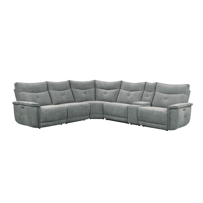 Tesoro 6-Piece Modular Power Reclining Sectional with Power Headrests and USB Ports