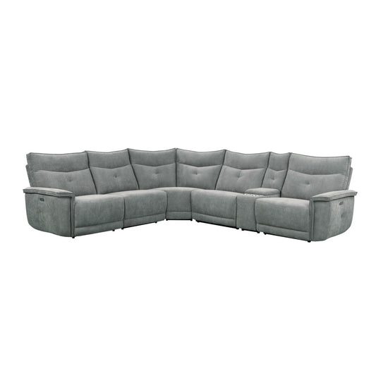 Tesoro 6-Piece Modular Power Reclining Sectional with Power Headrests and USB Ports