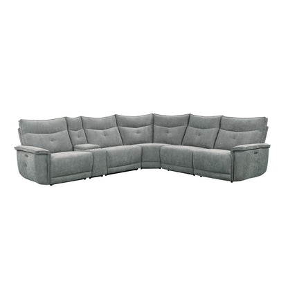 Tesoro 6-Piece Modular Power Reclining Sectional with Power Headrests and USB Ports