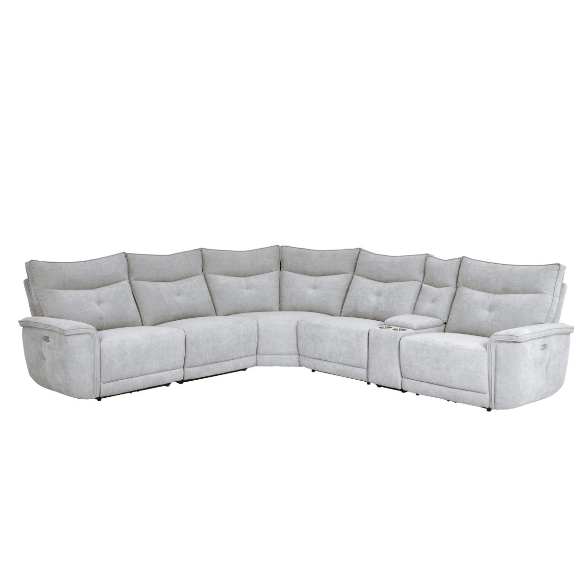 Tesoro 6-Piece Modular Power Reclining Sectional with Power Headrests and USB Ports