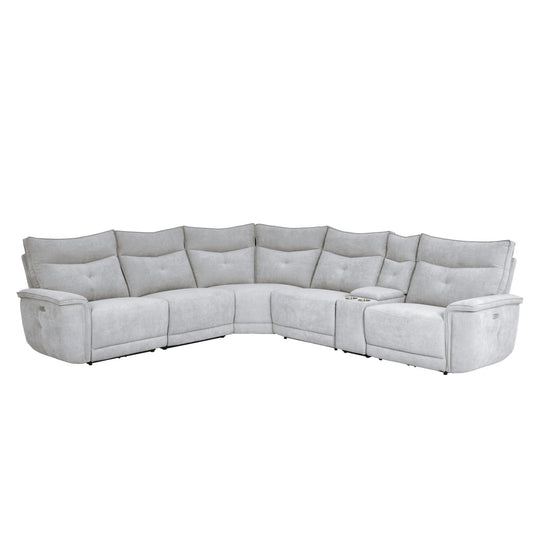Tesoro 6-Piece Modular Power Reclining Sectional with Power Headrests and USB Ports