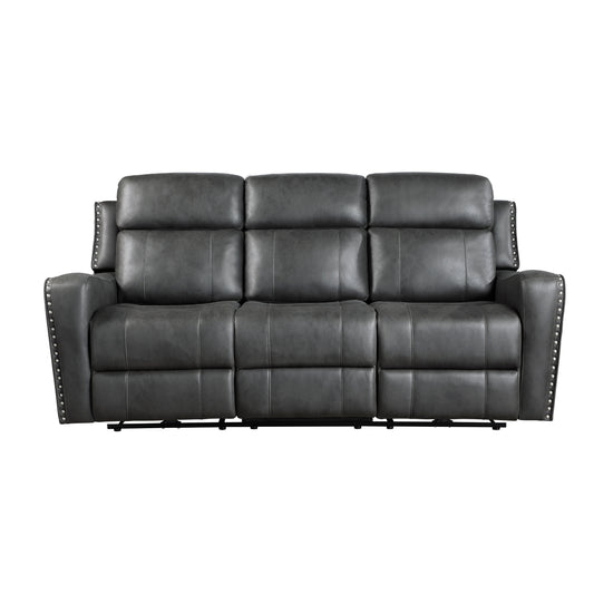 Kellen Power Double Reclining Sofa - Smoky gray