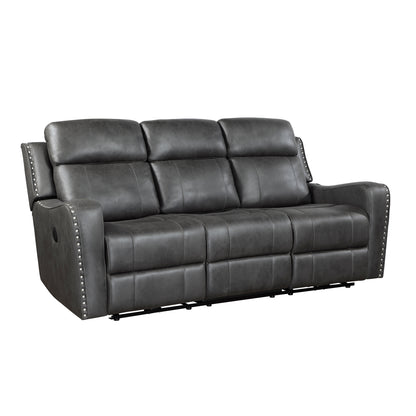 Kellen Power Double Reclining Sofa - Smoky gray