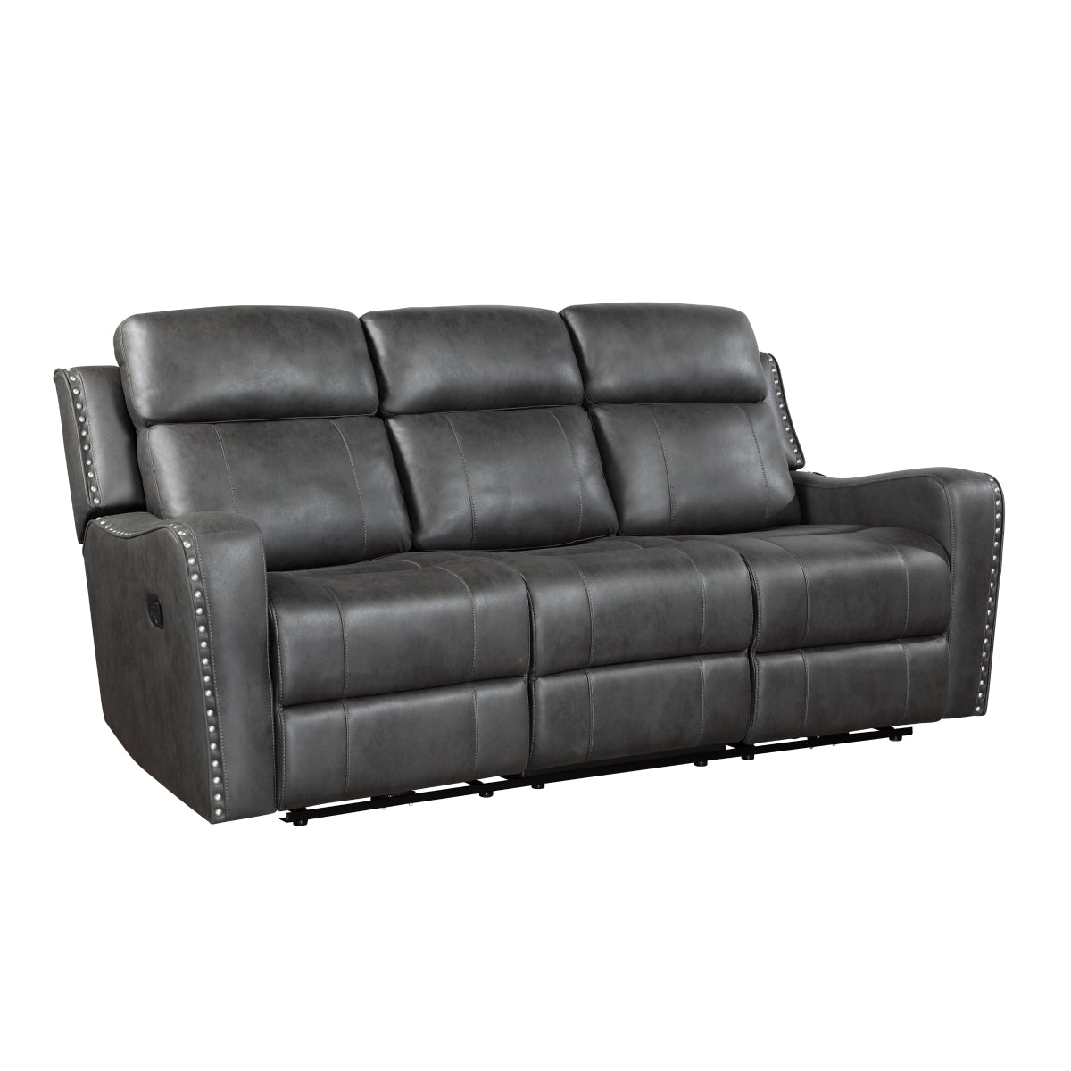 Kellen Double Reclining Sofa - Smoky gray