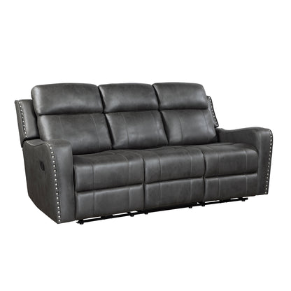 Kellen Double Reclining Sofa - Smoky gray