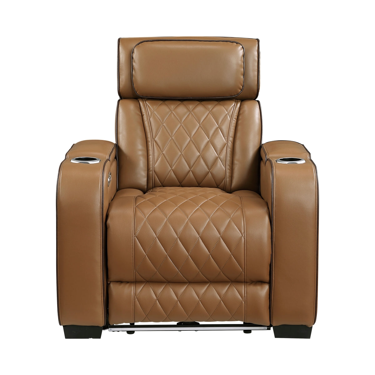 Fairway Power Reclining Chair with Power Headrest, Cup holders and Storage Arms(Top and Side), Charging Ports and LED lighting
