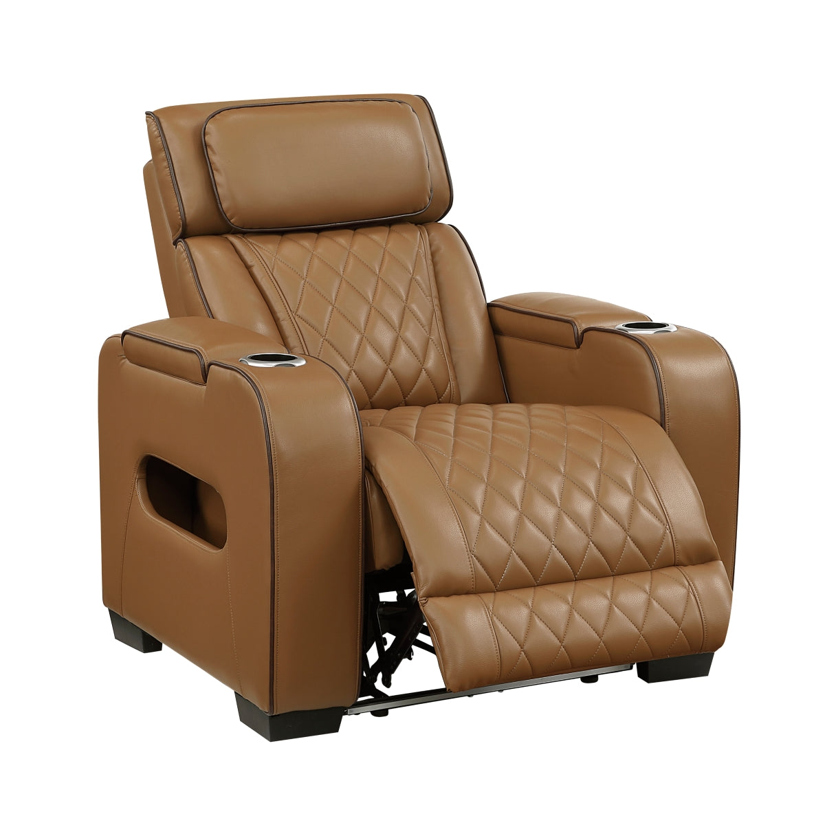Fairway Power Reclining Chair with Power Headrest, Cup holders and Storage Arms(Top and Side), Charging Ports and LED lighting