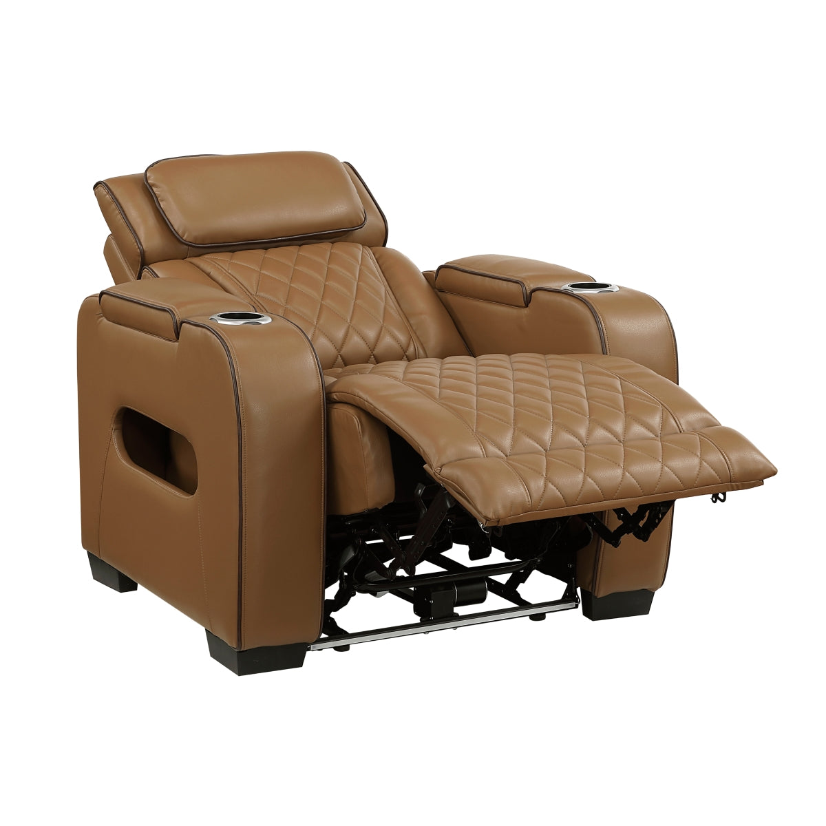 Fairway Power Reclining Chair with Power Headrest, Cup holders and Storage Arms(Top and Side), Charging Ports and LED lighting