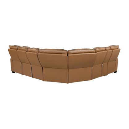 Fairway 3-Piece Power Reclining Sectional with Left Side Console, Drop-Down Cup Holders, Power Headrests, Storage Arms(Top and Side), Cup holders, Reading Lights, Charging Ports, Wireless speakers, Two Wireless Chargers, and LED lighting