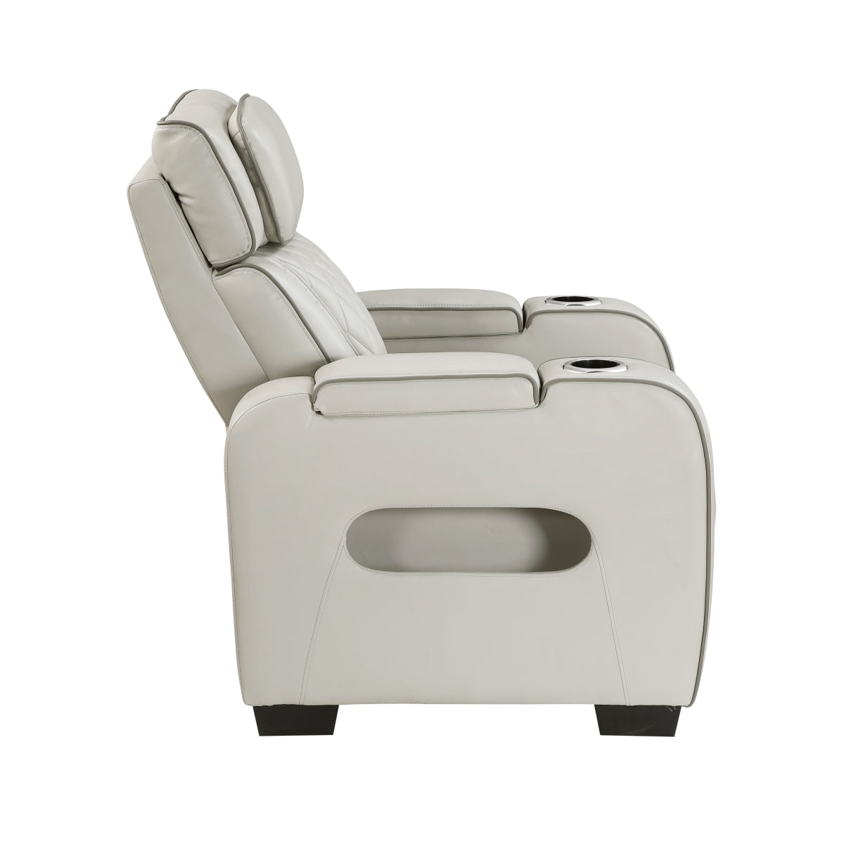 Fairway Power Reclining Chair with Power Headrest, Cup holders and Storage Arms(Top and Side), Charging Ports and LED lighting