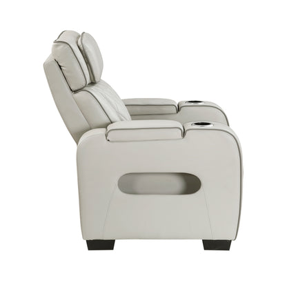 Fairway Power Reclining Chair with Power Headrest, Cup holders and Storage Arms(Top and Side), Charging Ports and LED lighting