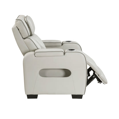 Fairway Power Reclining Chair with Power Headrest, Cup holders and Storage Arms(Top and Side), Charging Ports and LED lighting