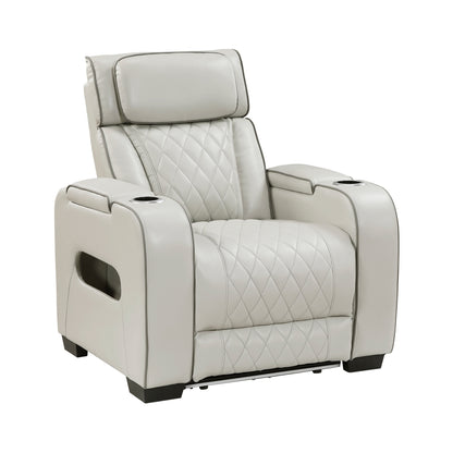 Fairway Power Reclining Chair with Power Headrest, Cup holders and Storage Arms(Top and Side), Charging Ports and LED lighting