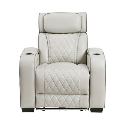 Fairway Power Reclining Chair with Power Headrest, Cup holders and Storage Arms(Top and Side), Charging Ports and LED lighting