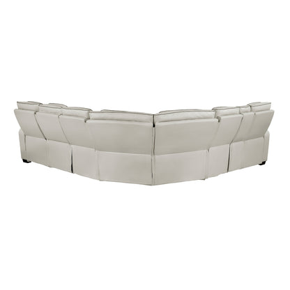 Fairway 3-Piece Power Reclining Sectional with Left Side Console, Drop-Down Cup Holders, Power Headrests, Storage Arms(Top and Side), Cup holders, Reading Lights, Charging Ports, Wireless speakers, Two Wireless Chargers, and LED lighting