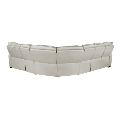 Fairway 3-Piece Power Reclining Sectional with Right Side Console, Drop-Down Cup Holders, Power Headrests, Storage Arms(Top and Side), Cup holders, Reading Lights, Charging Ports, Wireless speakers, Two Wireless Chargers, and LED lighting