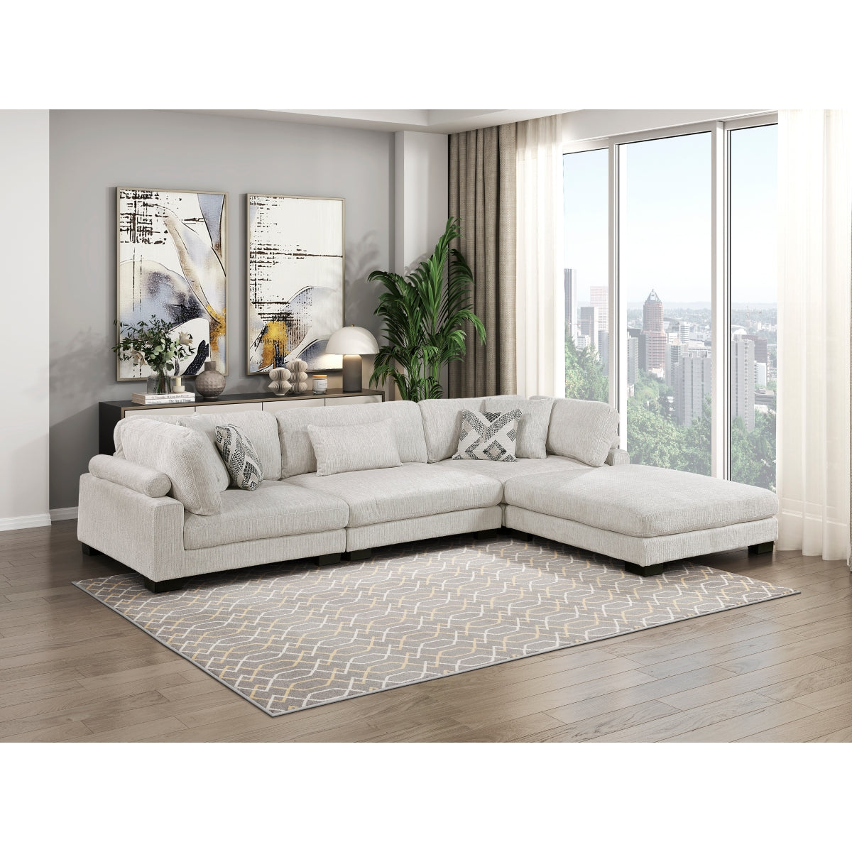 Tinley 4-Piece Modular Sectional with Ottoman