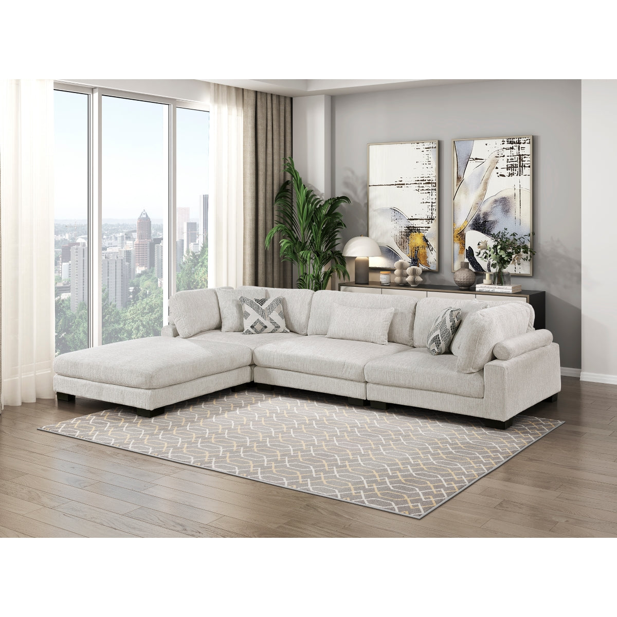 Tinley 4-Piece Modular Sectional with Ottoman